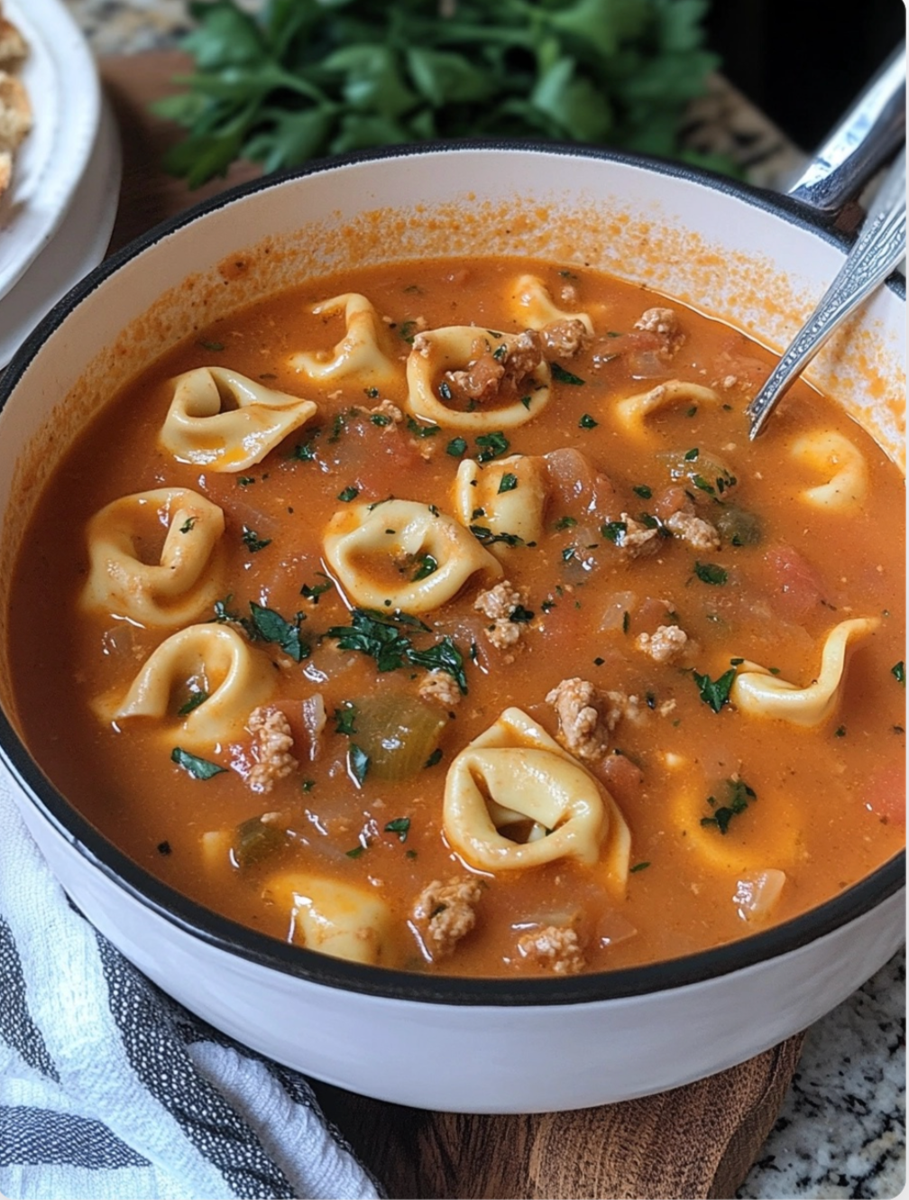 Creamy Tomato Tortellini Soup