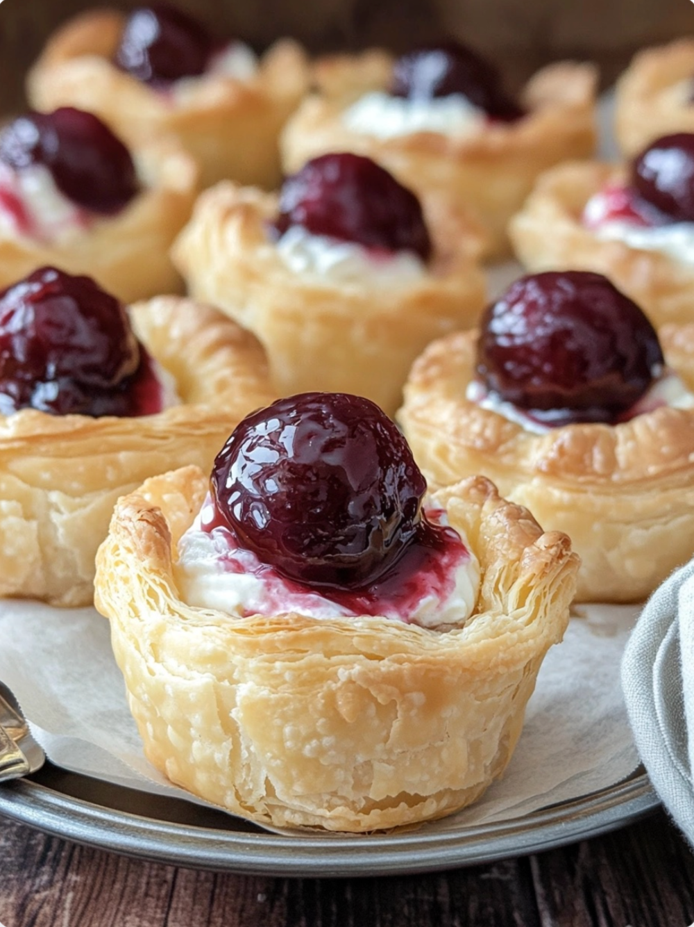 Raffaello Cherry Puff Pastry Cups