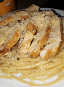 Homemade Chicken Alfredo Spaghetti