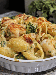 JUMBO Pasta Shells | Cheesy Shrimp chicken and broccoli