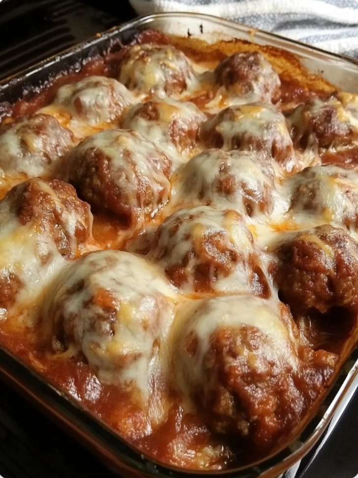 Cheesy Meatball Bake