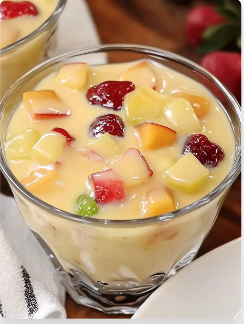 Fruit Custard Recipe using Brown & Polson Custard Powder (Vanilla Flavor)
