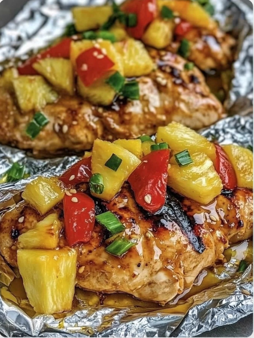 Sweet & Tangy Pineapple Chicken Foil Packs – A Backyard BBQ Favorite!