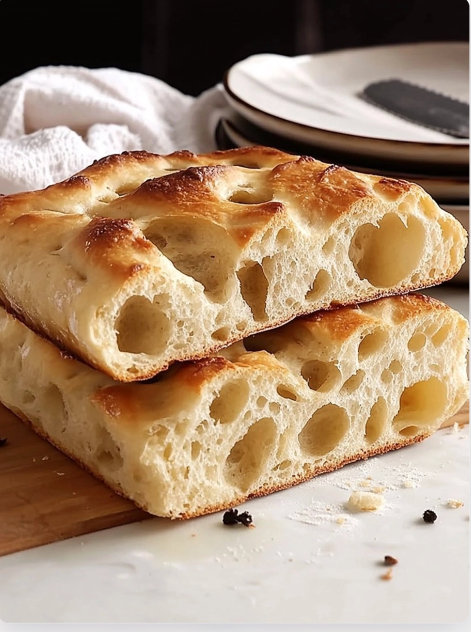 Big Bubble, No-Knead Focaccia Bread
