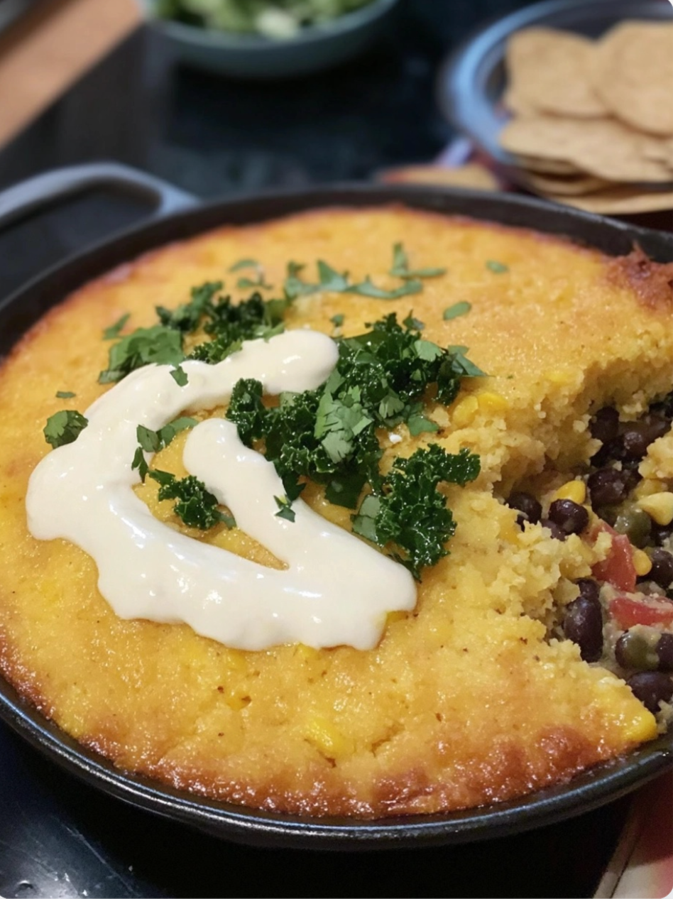 Cheesy Mexican Cornbread Casserole