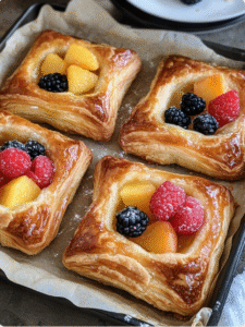 🍓 Homemade Fruit Danish Pastries – Bakery Style at Home! 👩‍🍳