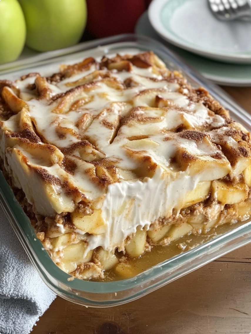 Homemade Cinnamon Roll Apple Lasagna