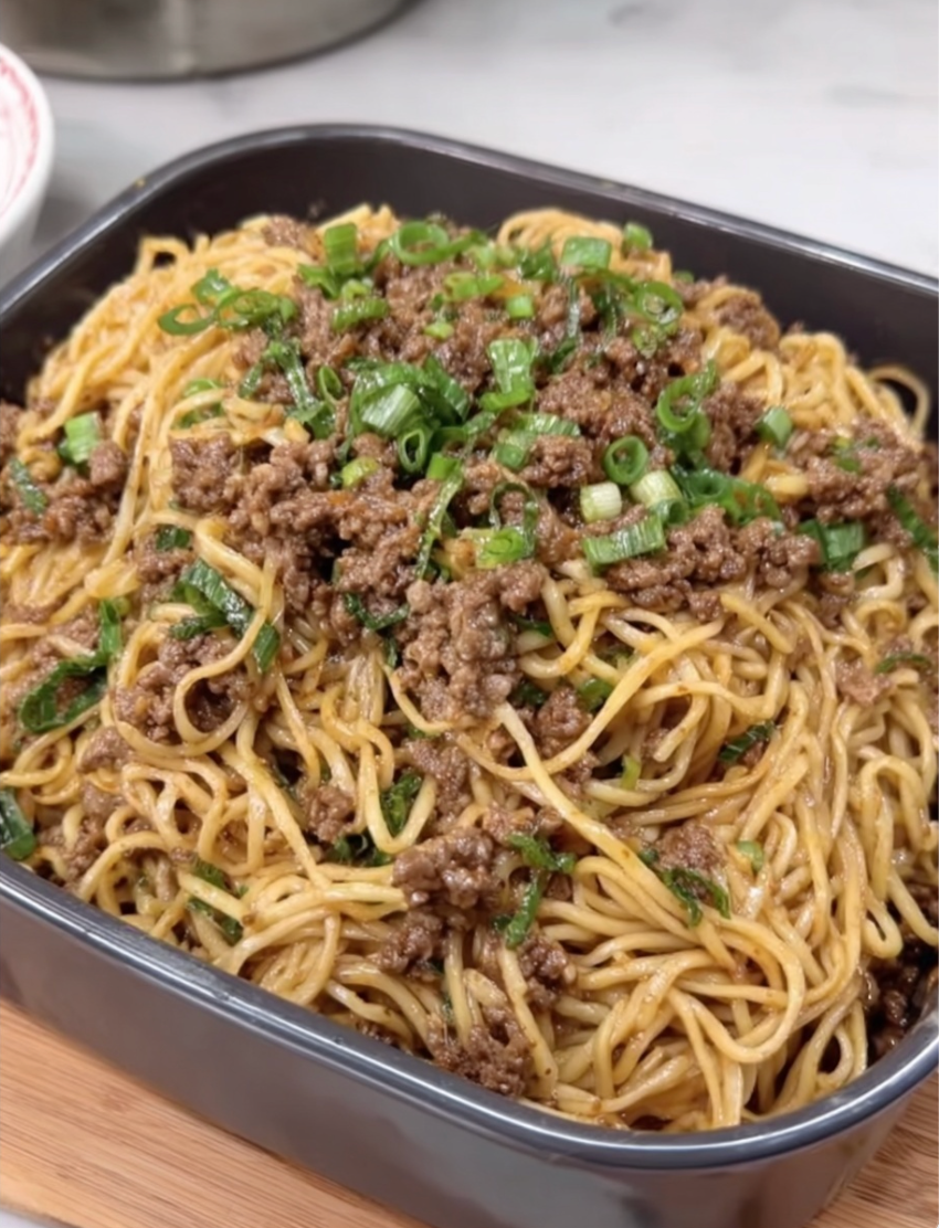 Mongolian Ground Beef Noodles