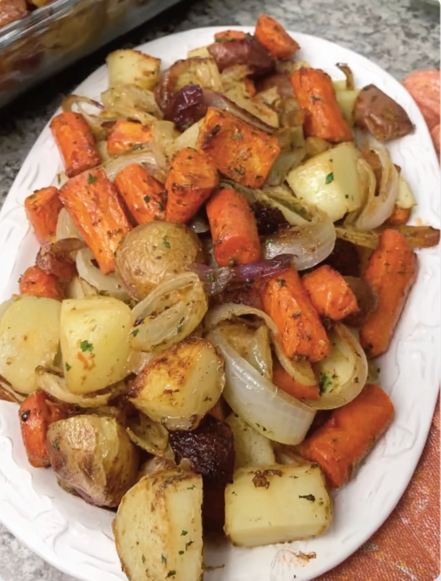 Roast Carrots, Potatoes & Onions