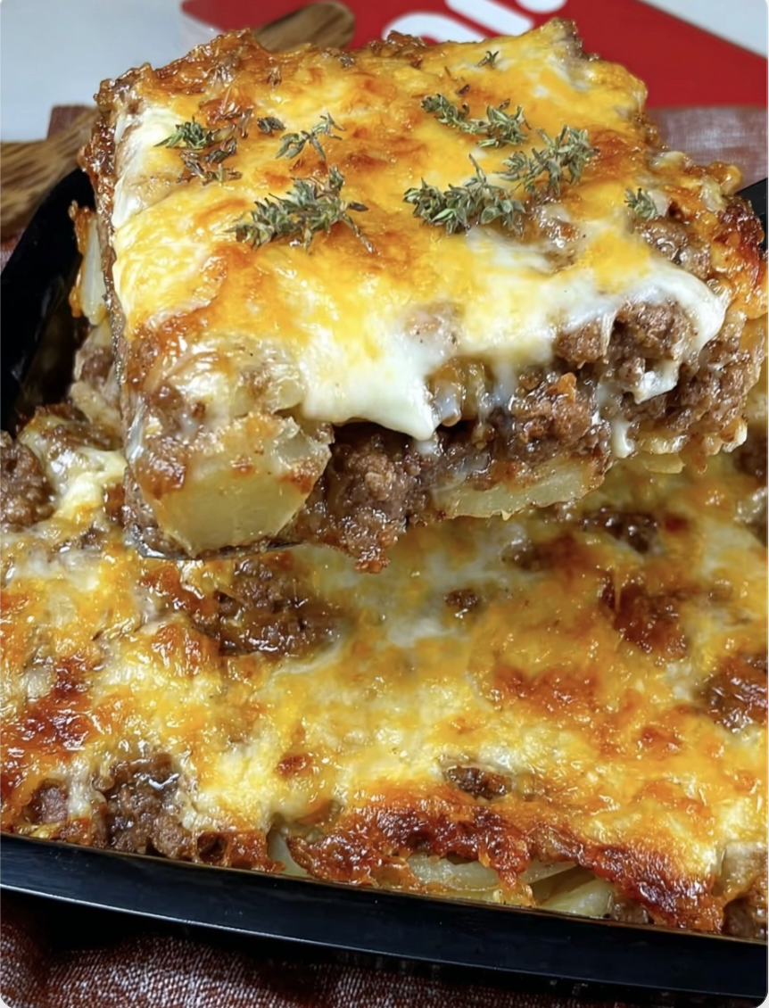 My Layered Ground Beef and Potato Casserole Recipe