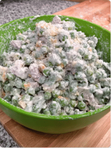 Classic Vegetarian Creamy Pea Salad