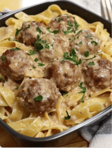 One-Pot Swedish Meatball Pasta