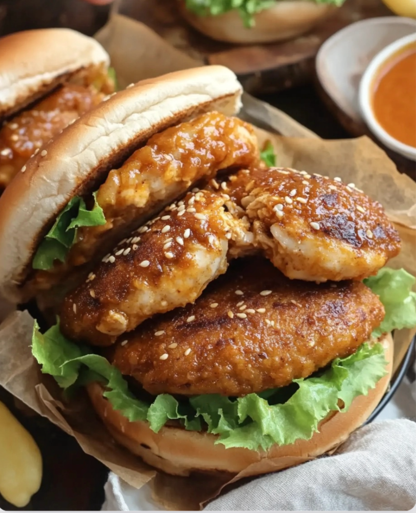 HOT CHILI CHICKEN BURGERS