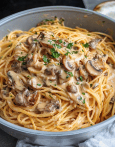 Creamy Mushroom Spaghetti