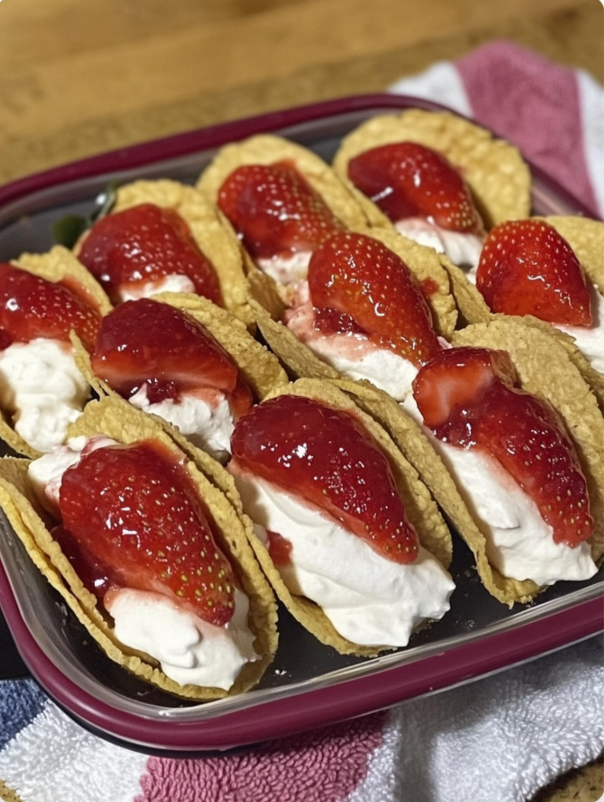 Mini Strawberry Cheesecake Tacos