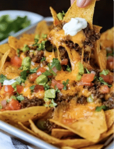 CHEESY BEEFY NACHOS