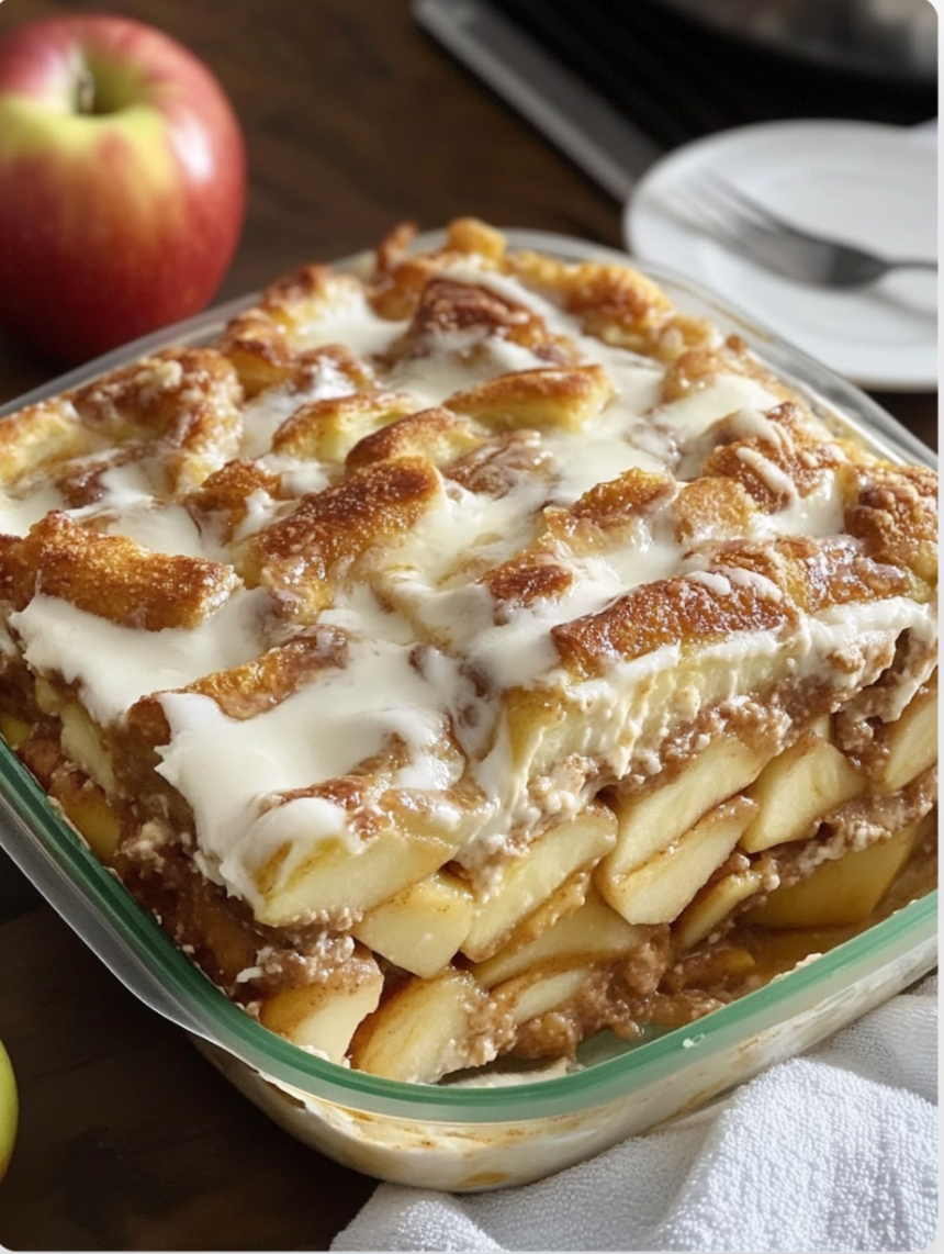 Homemade Cinnamon Roll Apple Lasagna