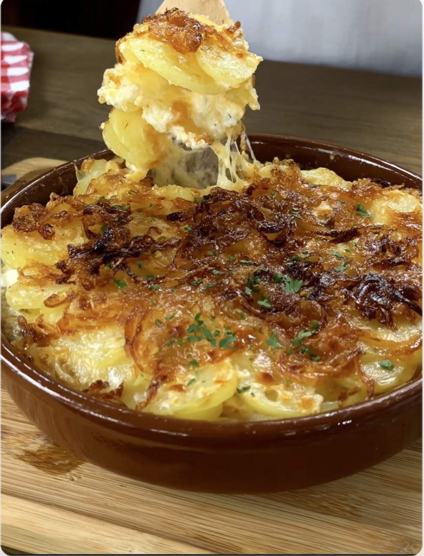 potatoes with cheese and onion