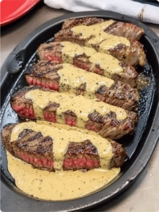 Juicy Steak with Creamy Garlic Sauce