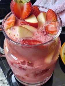 Refreshing Strawberry Apple Cream Punch