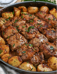 One-Pan Garlic Butter Steak & Potatoes