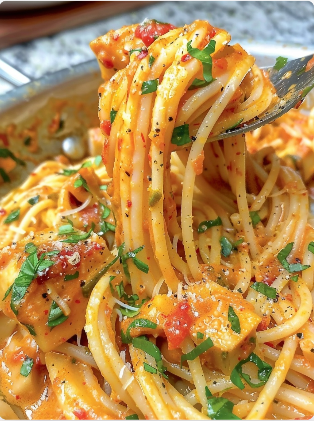 “Creamy Tomato Basil Spaghetti