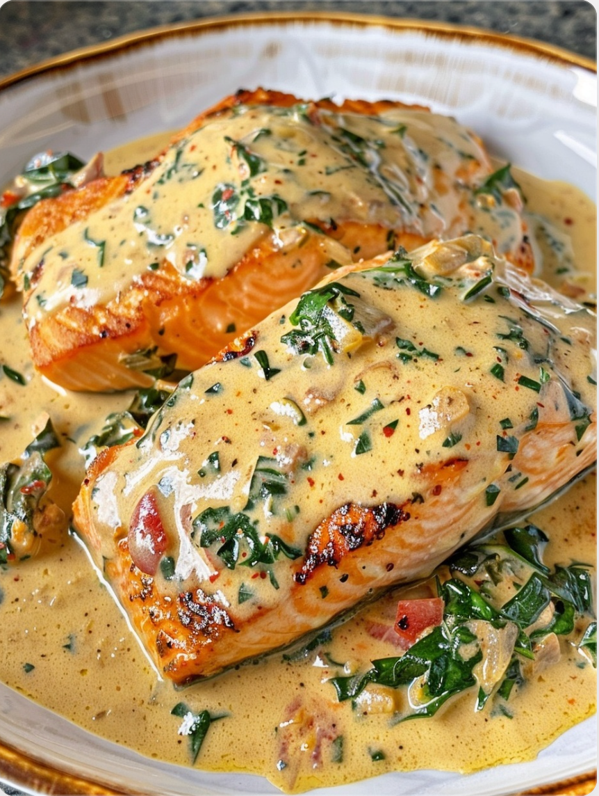 Creamy Garlic Butter Tuscan Salmon