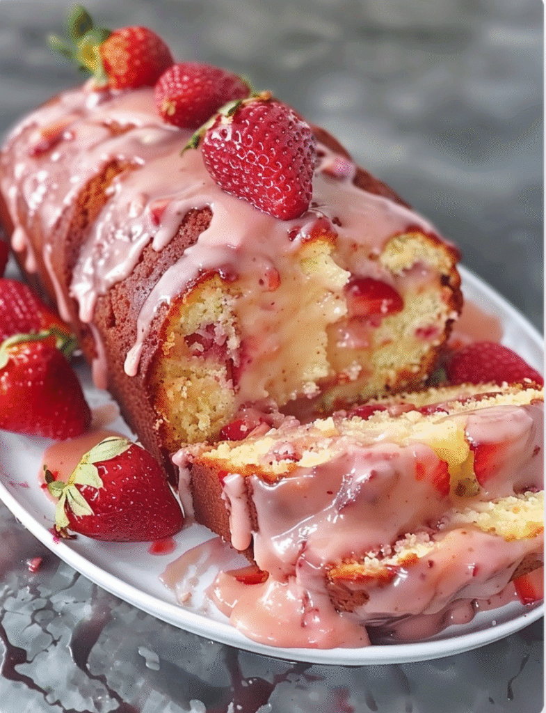 Strawberry Pound Cake with Strawberry Glaze – dynamicdishes.com