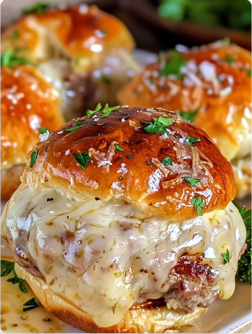 Garlic Parmesan Cheeseburger Bombs