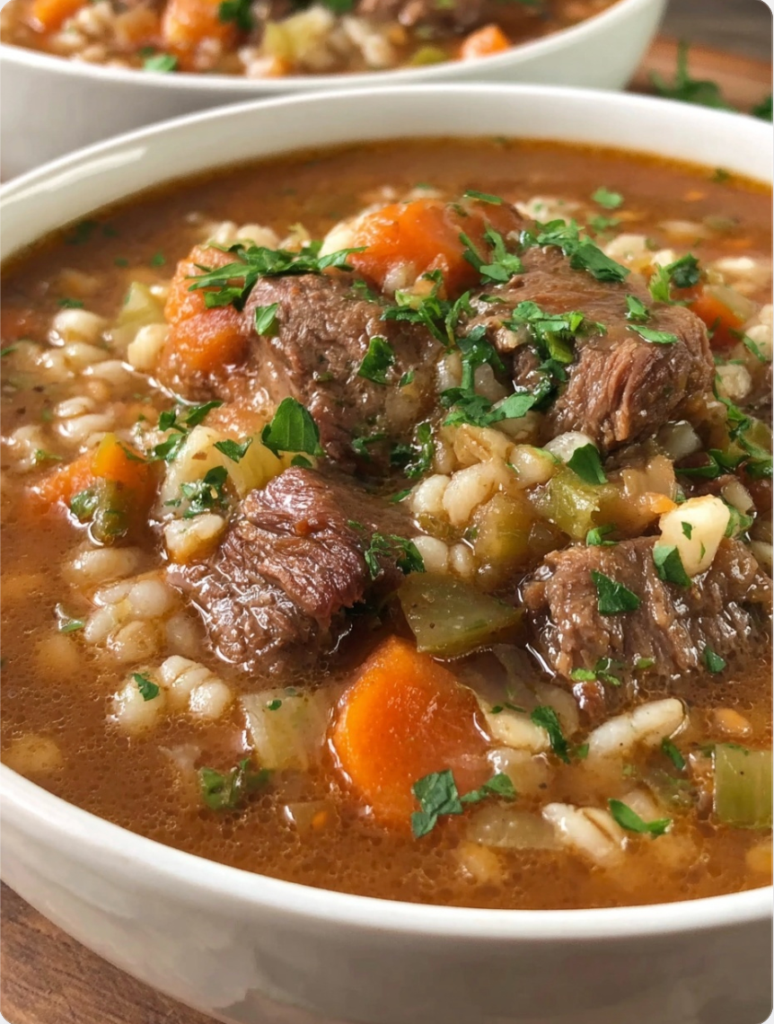 Beef & Barley Soup Crock Pot