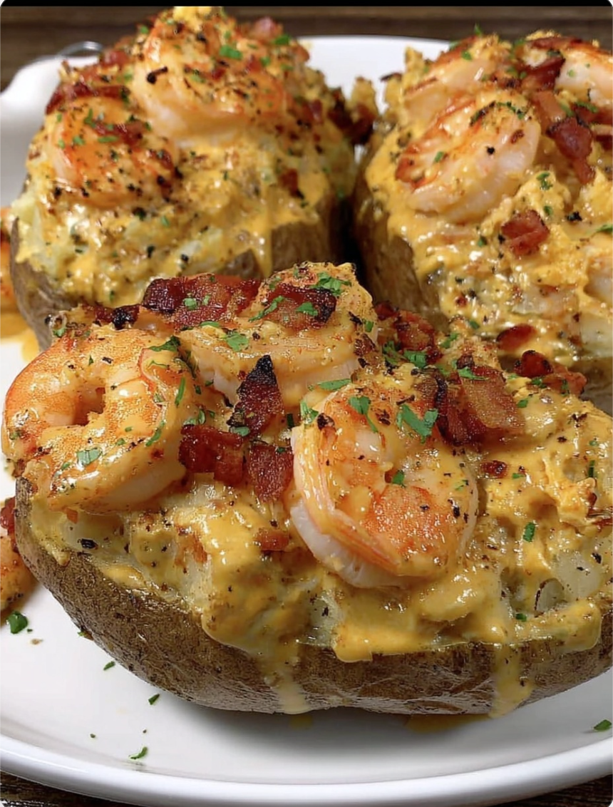 Loaded Shrimp Baked Potatoes
