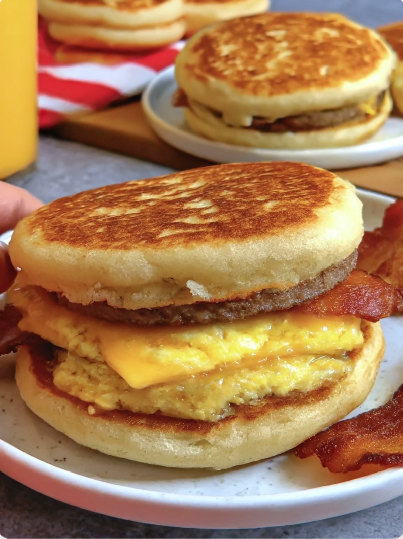Homemade McGriddle with Beef Sausage