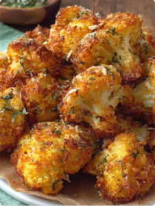 Crispy Parmesan Cauliflower Bites