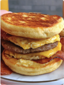 Homemade McGriddle with Beef Sausage