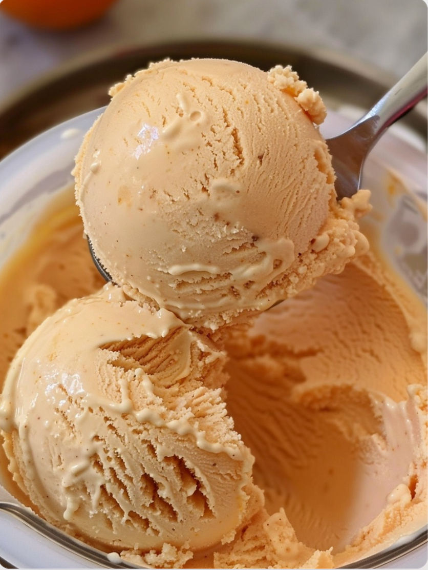 Homemade Orange Ice Cream