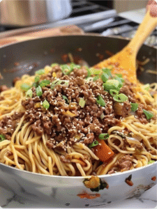 Ground Beef Noodles with Veggies