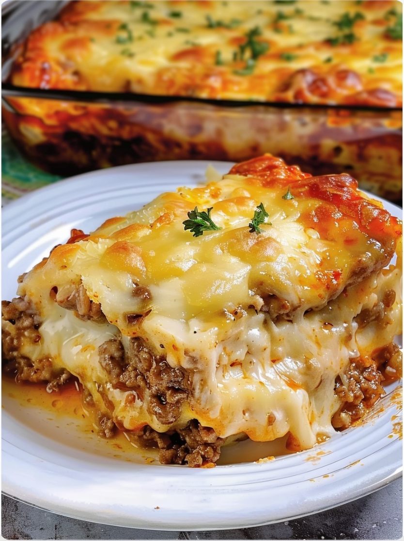 Delicious Cheesy Beef Casserole