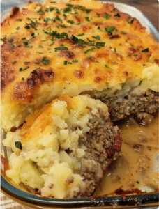 Cowboy Meatloaf and Potato Casserole