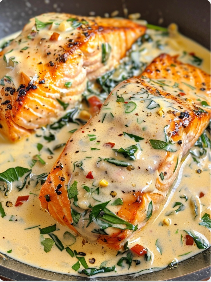 Creamy Garlic Butter Tuscan Salmon