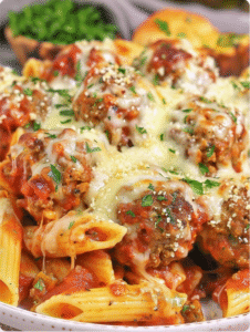 Baked Meatball Pasta Supreme
