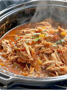 Slow Cooker Queso Chicken Tacos