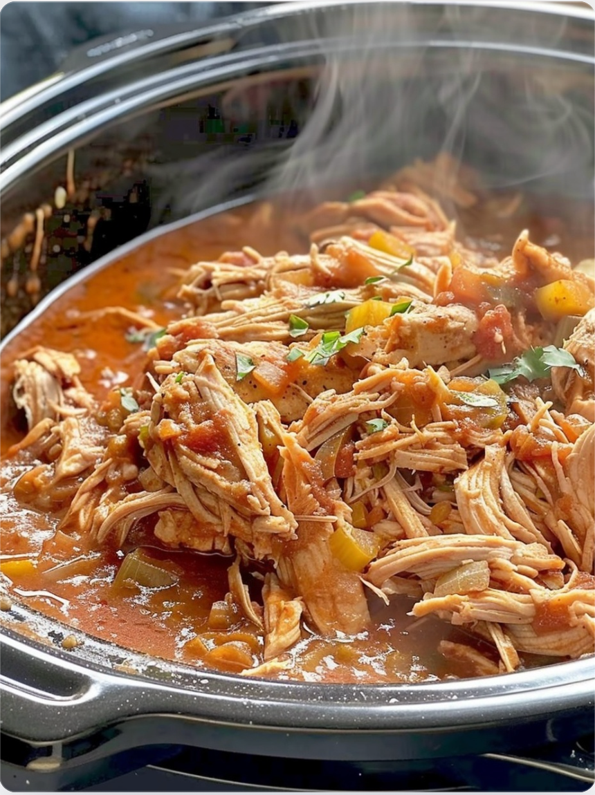 Slow Cooker Queso Chicken Tacos