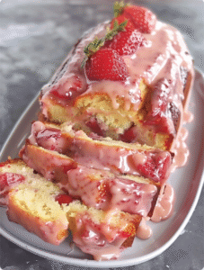 Strawberry Pound Cake with Strawberry Glaze