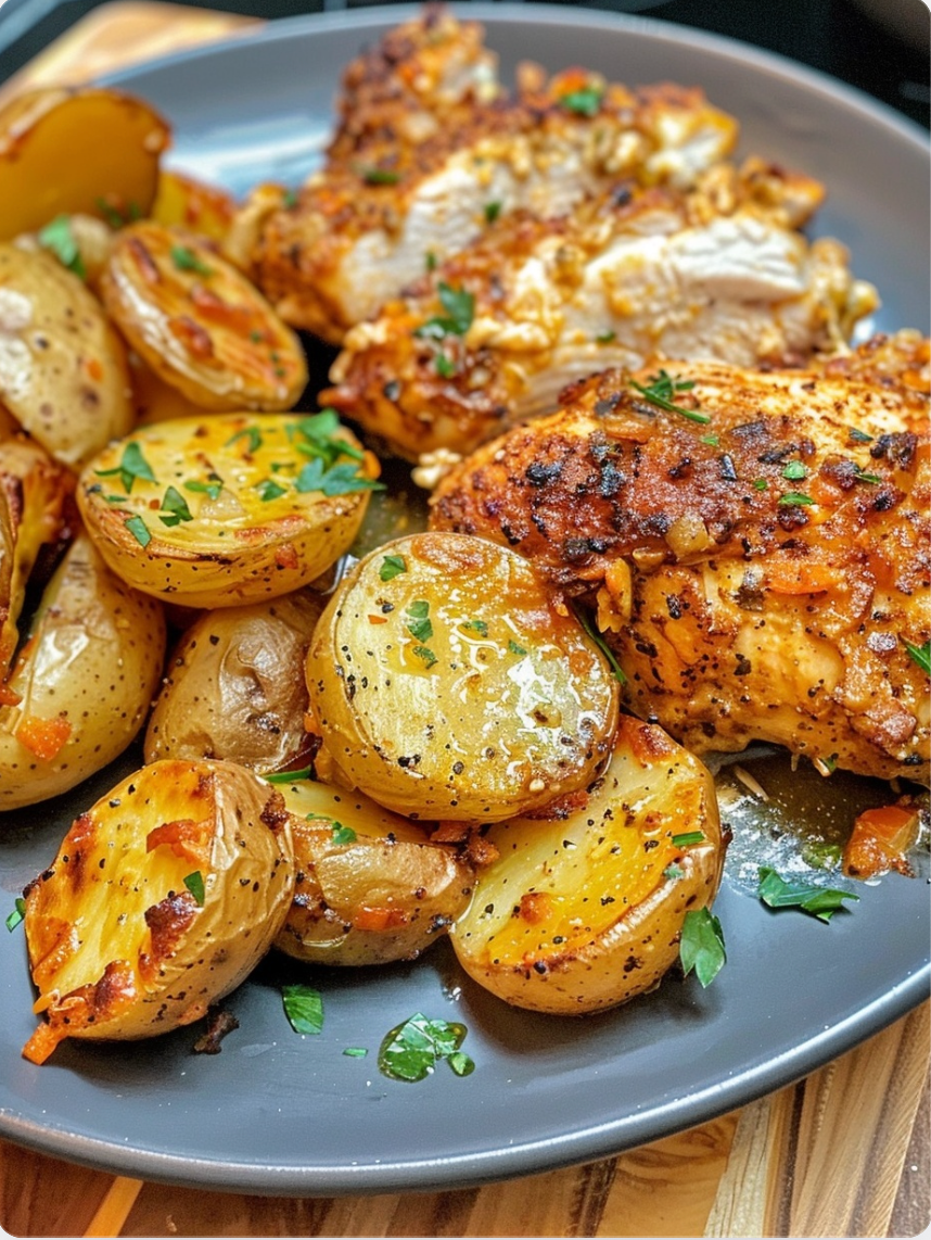 Crockpot Cheddar Ranch Chicken with Baby Potatoes