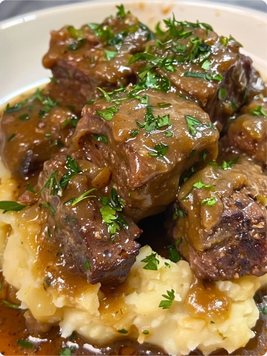 Savory Beef & Gravy over Mashed Potatoes