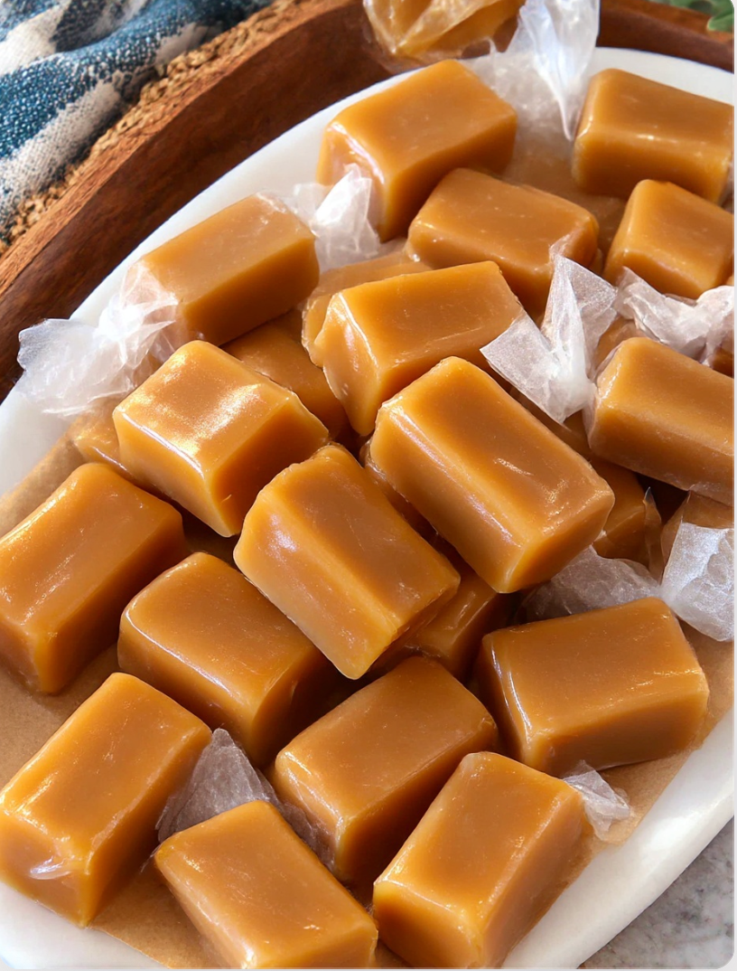 Homemade caramel toffee