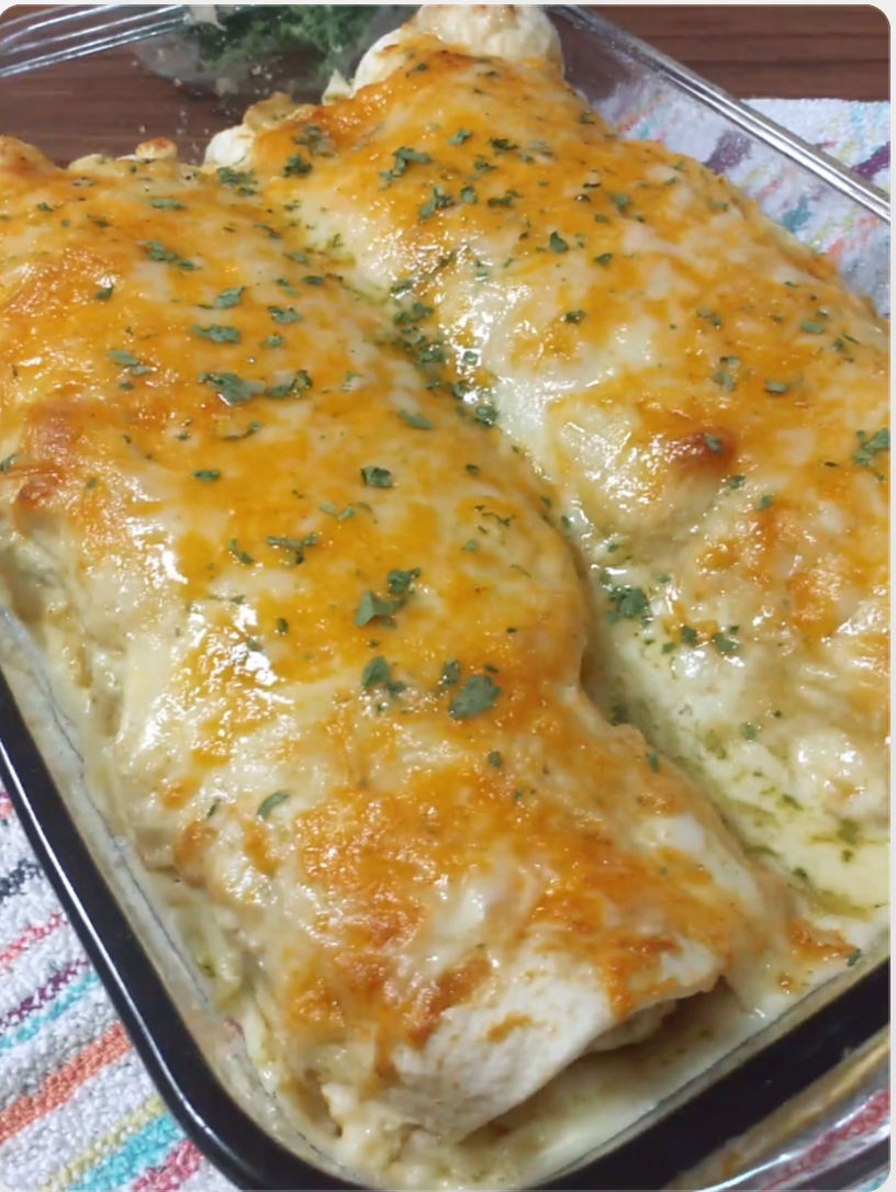 Cheesy Chicken Enchiladas with Creamy Sauce
