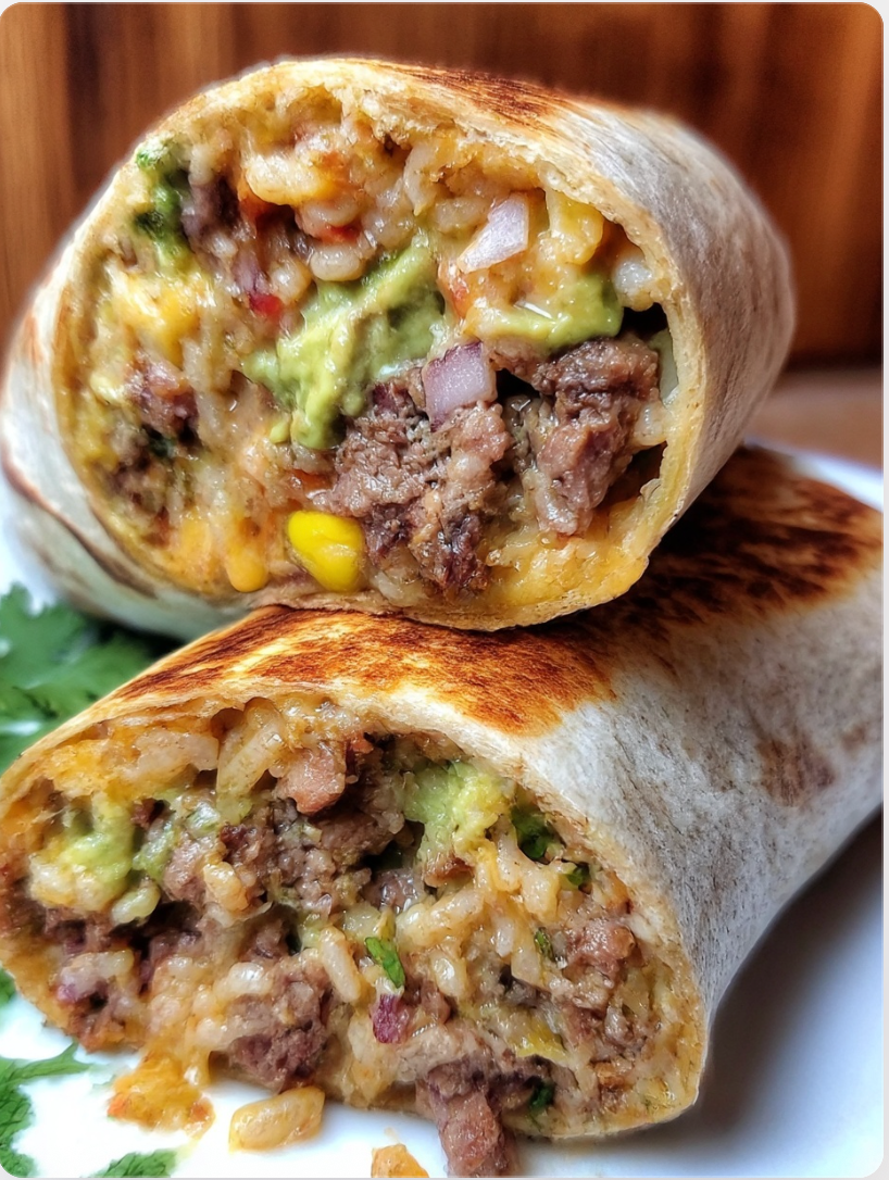 Grilled Cheese Burrito with Beef