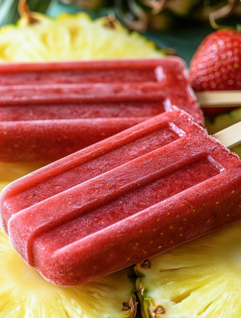 Strawberry Pineapple Popsicles