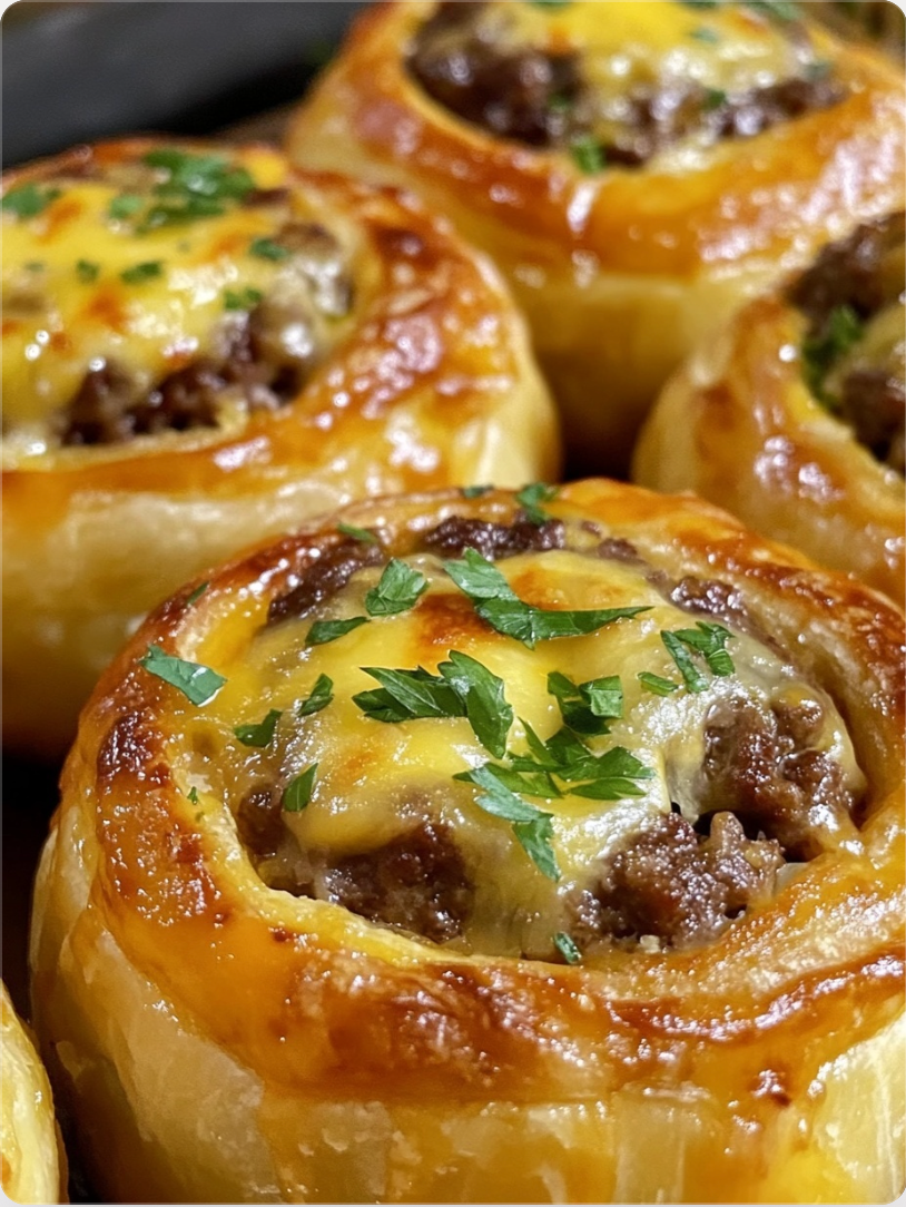 Garlic Butter Cheeseburger Rollups